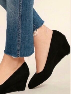 Stuart Weitzman Black Suede Wedges | 5